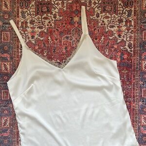 White House Black Market Ivory Satin Lace Layered Cami Camisole XS
